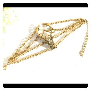 Gold vintage inspired multi chain deer bracelet
